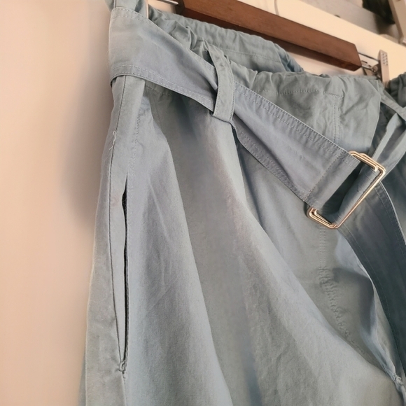 KENZO Belted Wide Leg Pants, Size 8, Blue, NWT - Picture 7 of 16